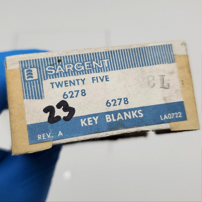 5x Sargent 6278 CL Key Blanks CL Keyway Nickel Silver 6 Pin NOS 3