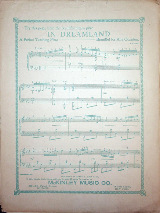 1904 Purple Pansies Waltz Vintage Antique Sheet Music Large J S Fearis McKinley 3