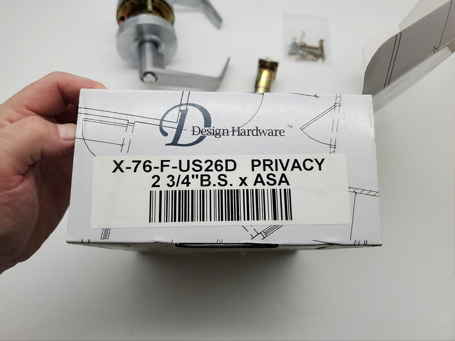 Design Hardware Door Lever Privacy Lock Satin Chrome 2-3/4" Backset X-76-F 8