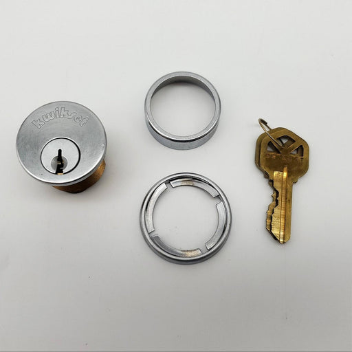 Kwikset Mortise Lock Cylinder No 364 Satin Chrome 1" Length 2 Keys USA Made NOS 2