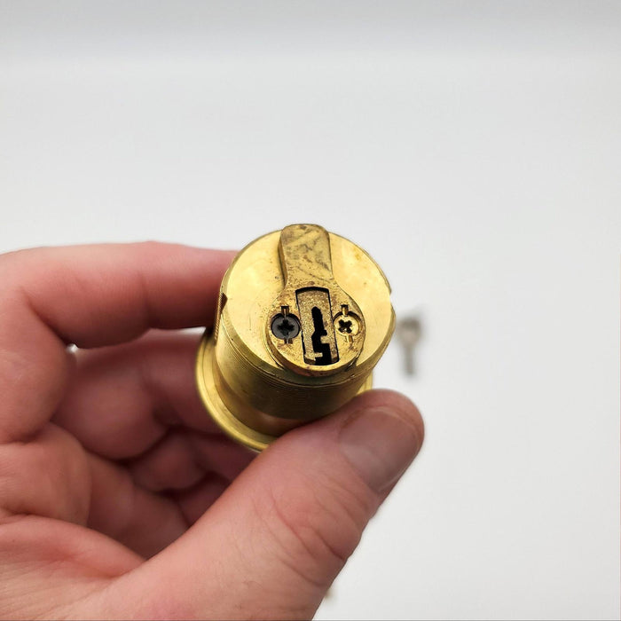 Kwikset Mortise Lock Cylinder No 361 Polished Brass 1-1/4" Length USA Made NOS 5