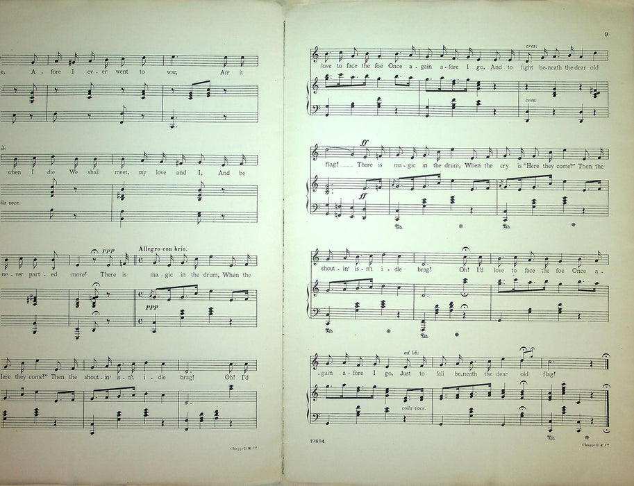 1894 The Old Soldier Vintage Sheet Music Large Ambient Bevan Signor Foli 3