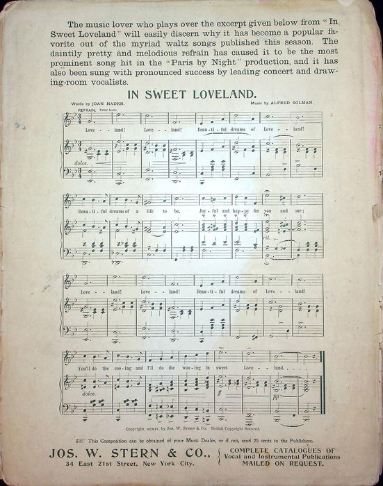 1904 When The Harvest Moon Is Shining On The River Vintage Sheet Music Large 3