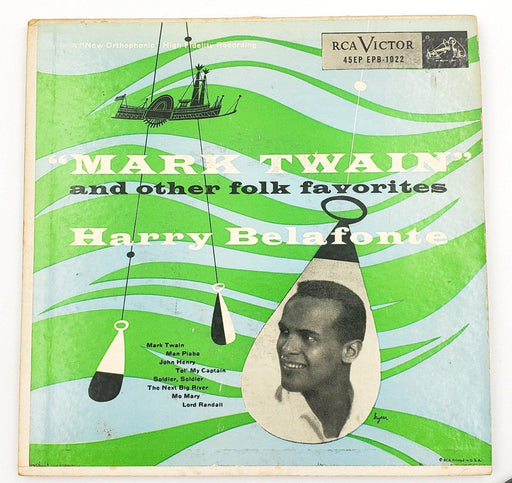 Harry Belafonte Mark Twain And Other Folk Favorites 45 RPM 2x EP Record RCA 1954 1