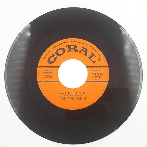 Dorothy Collins Soft Sands 45 RPM Single Record Coral 1957 1