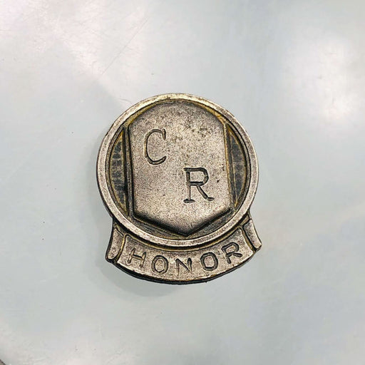 Vintage Lapel Pin Pinback Safety Pin C R Honor C. R. Initials Fraternal Order 1
