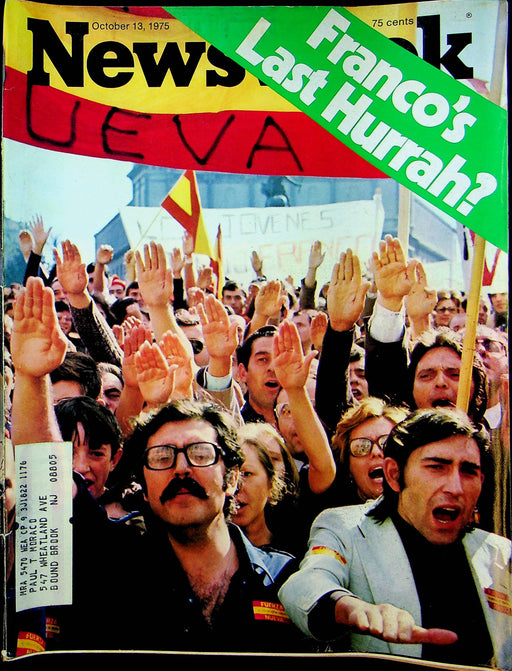 Newsweek Magazine Oct 13 1975 Francisco Francos Spain Mahammad Ali Joe Frazier 1
