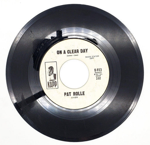 Pat Rolle On A Clear Day 45 RPM Single Record Kapp Records 1968 PROMO K-933 1