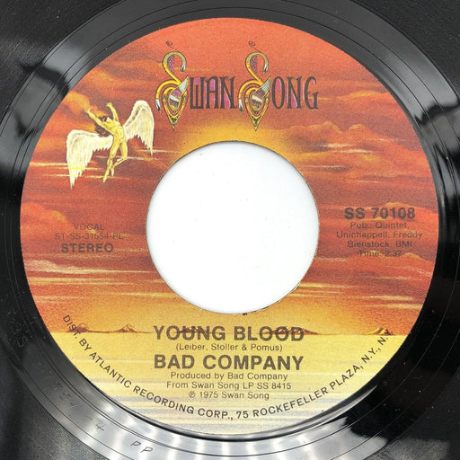 Bad Company Young Blood Record 45 RPM Single SS 70108 Swan Song 1975 1