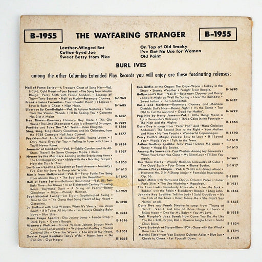 Burl Ives The Wayfaring Stranger Record 45 RPM EP B-1955 Columbia 2