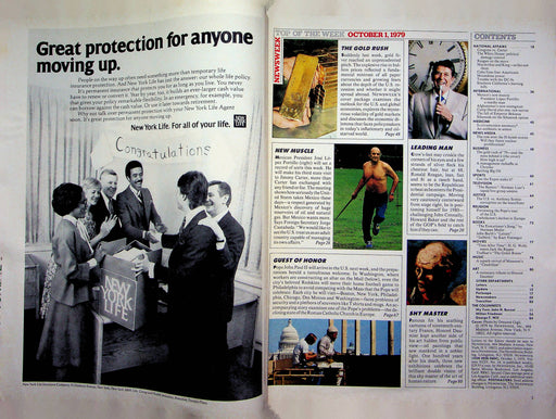 Newsweek Magazine Oct 1 1979 Gold Bullion Value Up Ronald Reagan Enters Race 2