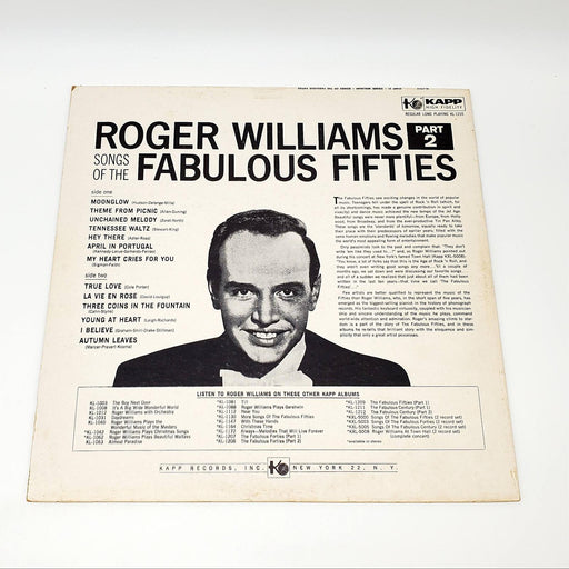 Roger Williams Songs Of The Fabulous Fifties: Part 2 LP Record Kapp Records 1960 2