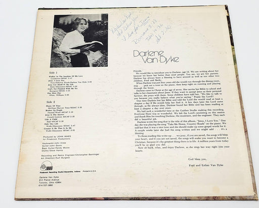 Darlene Van Dyke Jesus, I Love You 33 RPM LP Record Pinebrook SIGNED 2