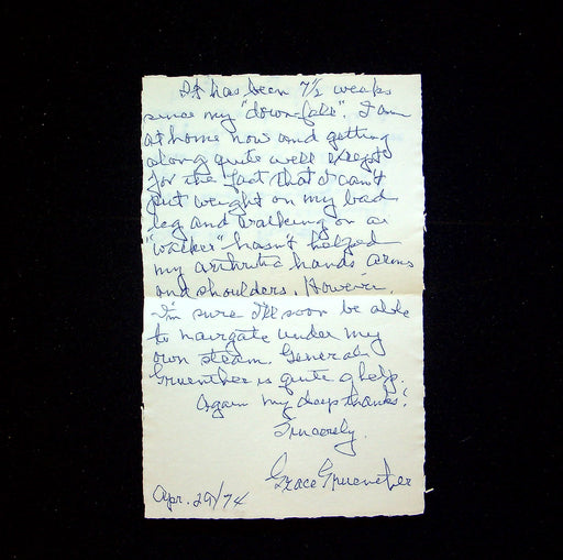 WW2 Major General Alfred Gruenther Wifes Hand Written Letter Grace to Friend 1