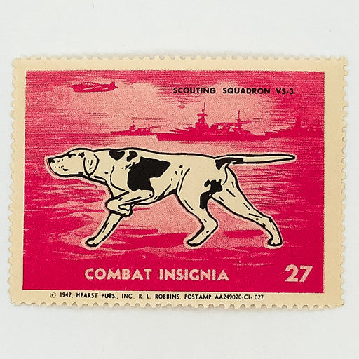 WW2 Combat Insignia Stamp 1942 Hearst #27 Scouting Squadron VS-3 Aviation R.L. 1
