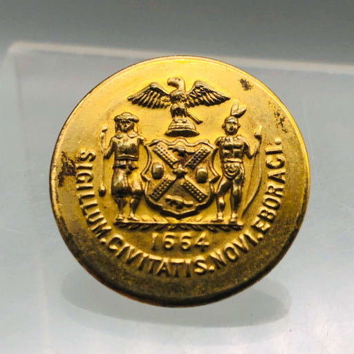 New York Police Button Sicillum Civitatis Novi Eboraci 1664 Waterbury Company 1