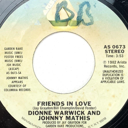 Dionne Warwick and Johnny Mathis 45 RPM 7" Friends in Love / What Is This 1