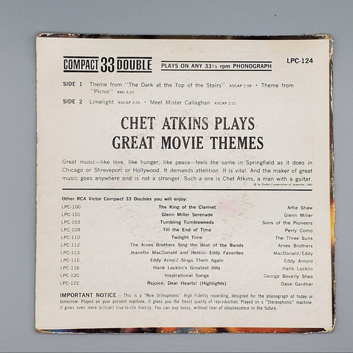 Chet Atkins Plays Great Movie Themes EP Record RCA Victor RCA 2