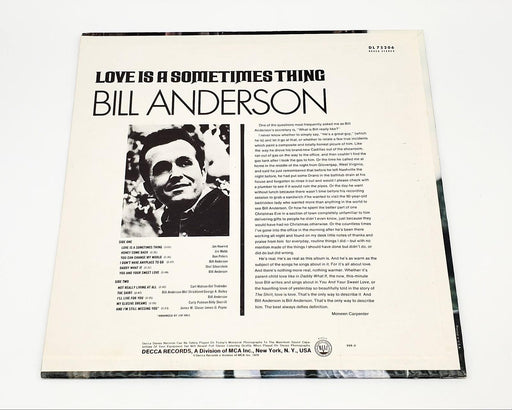 Bill Anderson Love Is A Sometimes Thing LP Record Decca 1970 DL 75206 2
