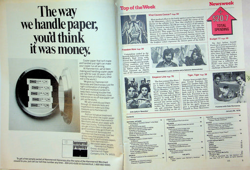Newsweek Magazine January 26 1976 What Causes Cancer? 2