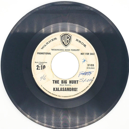 Kalasandro! The Big Hurt Record 45 RPM Single 5103 Warner Bros. 1959 Promo 2
