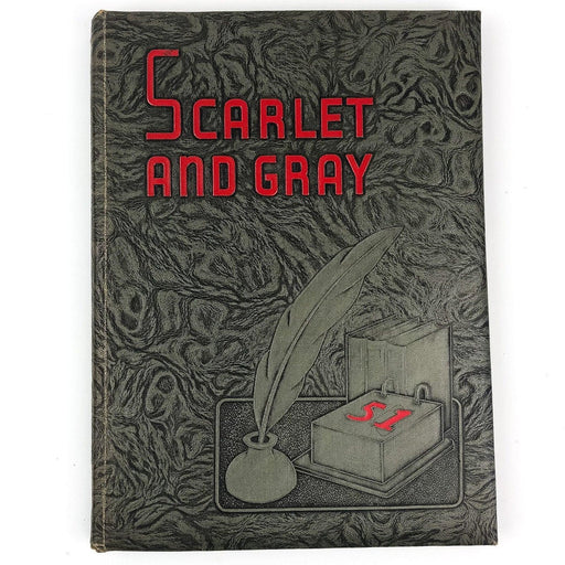1950-1951 Hopewell-Loudon School Bascom Ohio Year Book Scarlet & Gray Vintage 1