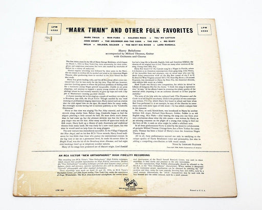 Harry Belafonte Mark Twain & Folk Favorites 33 RPM LP Record RCA 1954 LPM 1022 2