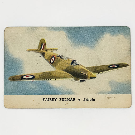 Card-O Chewing Gum Airplane Cards Fairey Fulmer Series D Britain World War 2 1