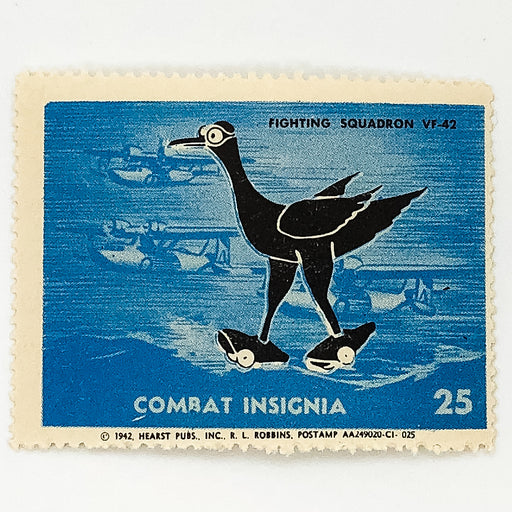 WW2 Combat Insignia Stamp 1942 Hearst #25 Fighting Squadron VF-42 Aviation 1