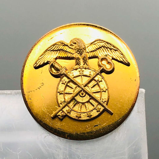 WW2 Quartermaster Collar Disc Pin US Army Corps Insignia 4 Piece Screw Type 3 1