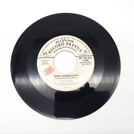 Dinah Shore Never Underestimate Single Record RCA Victor 47-5863 PROMO 1