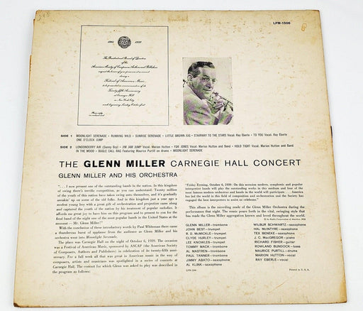 Glenn Miller The Glenn Miller Carnegie Hall Concert Record LP LPM-1506 RCA 1958 2