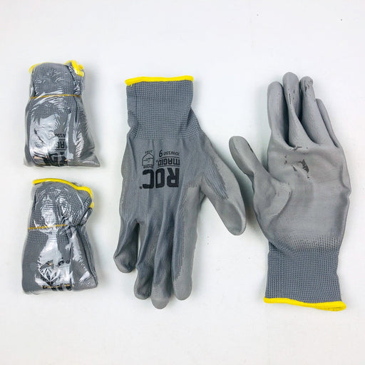 3 Pair Palm Coated Work Gloves Large Polyurethane PU Polyester Shell 13 Gauge 1