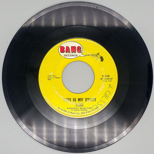 Derek Cinnamon / This Is My Story Record 45 RPM Single B-558 Bang 1968 1