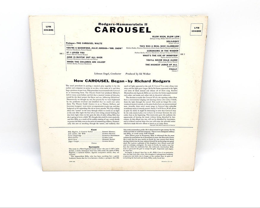 Robert Merrill Carousel LP Record RCA Victor 1955 LSP-1048 e 2