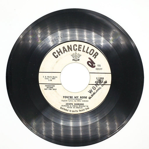 Joe Damiano You're My Rose 45 RPM Single Record Chancellor 1957 Promo C-1008 1