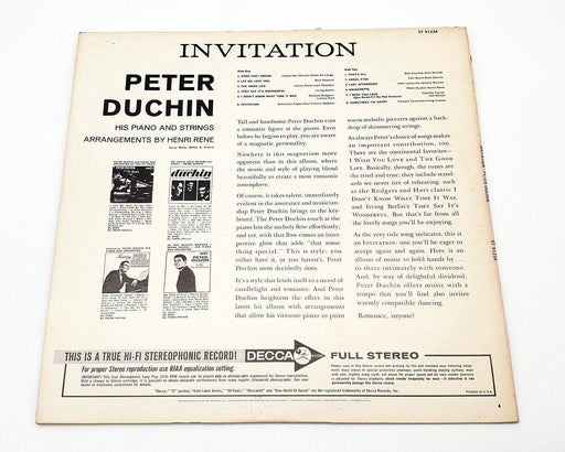Peter Duchin, His Piano And Strings Invitation 33 RPM LP Record Decca DL 74471 2