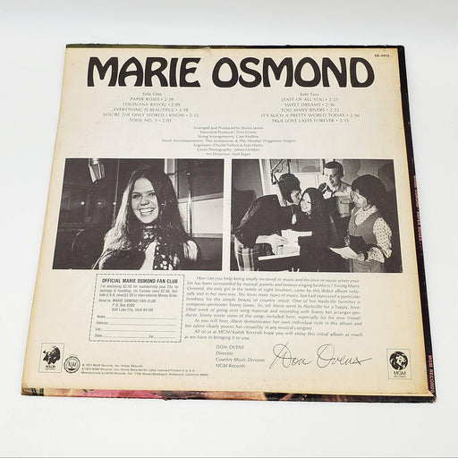 Marie Osmond Paper Roses LP Record MGM Records 1973 SE 4910 2