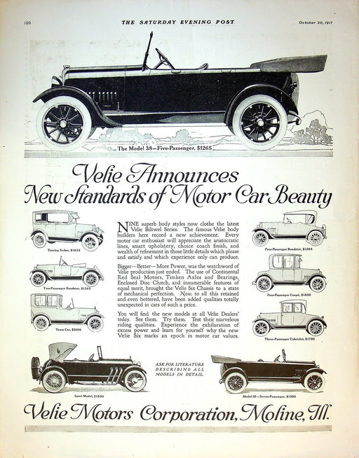 1917 Stearns Motor Cars Stearns Four Print Ad Cleveland, OH 14"x11" 2