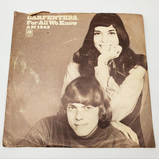 Carpenters For All We Know Single Record A&M 1971 AM-1243-S 1