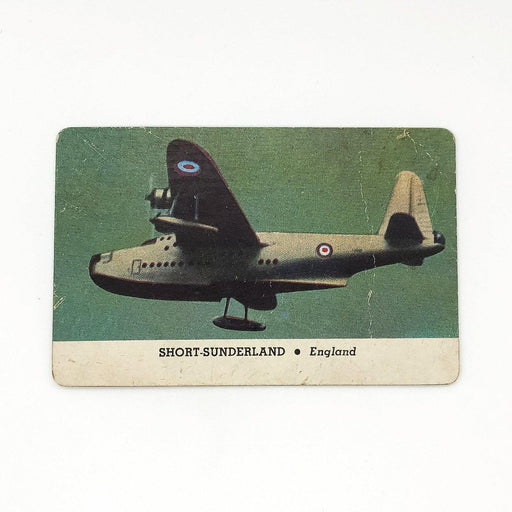1940s Leaf Card-O Aeroplanes Card Short-Sunderland Series C England WW2 DAMAGE 1