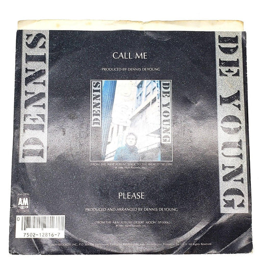 Dennis DeYoung Call Me 45 RPM Single Record A&M 1986 AM-2816 2