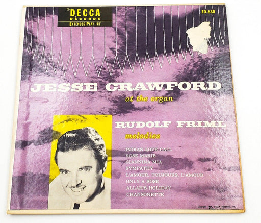 Jesse Crawford Rudolf Friml Melodies 45 RPM 2x EP Record Decca ED-680 1