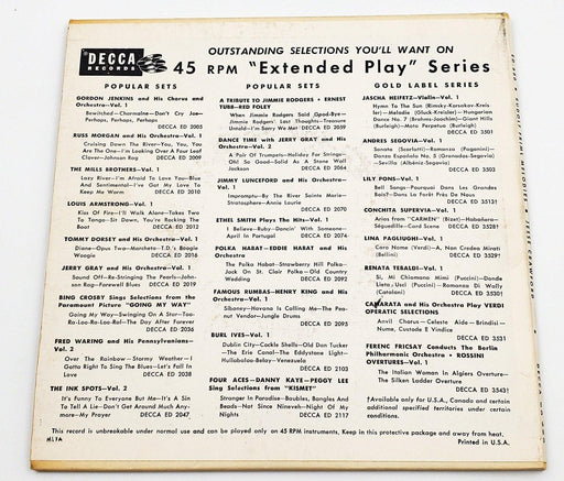 Jesse Crawford Rudolf Friml Melodies 45 RPM 2x EP Record Decca ED-680 2