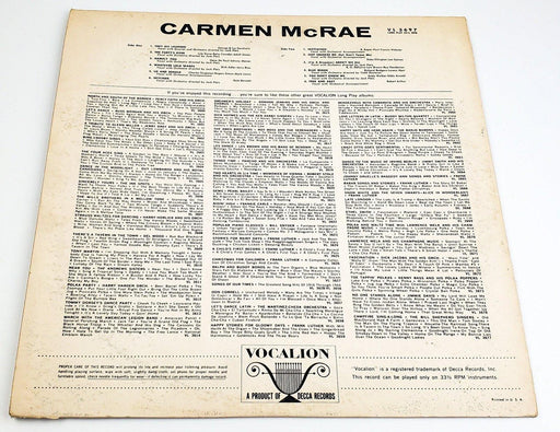 Carmen McRae 33 RPM LP Record Vocalion 1963 Compilation 1955-1958 2