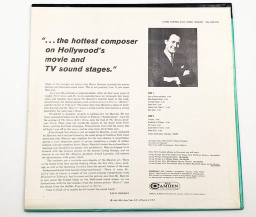 Living Strings Play Henry Mancini 33 RPM LP Record RCA 1963 | CAS 736 2