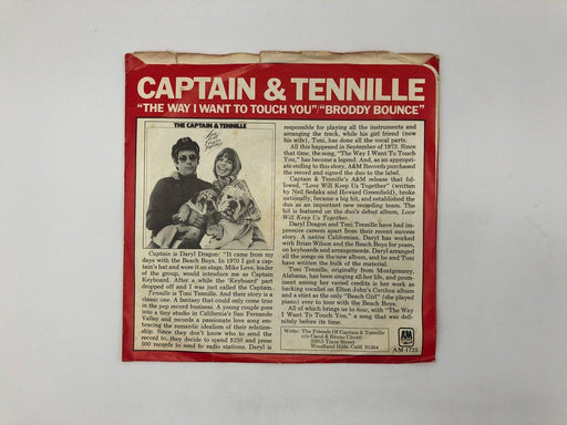 Captain & Tennille The Way I Want to Touch You Record 45 Single 1725-S A&M 1975 2