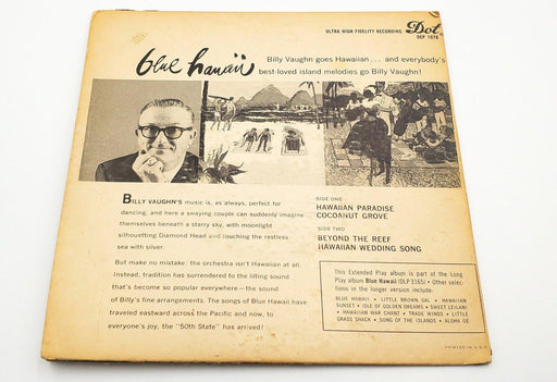 Billy Vaughn Blue Hawaii Record 45 RPM EP DEP-1078 Dot 2