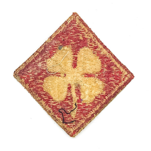 US Army Patch 4th Field Service Red Clover Vintage Sew On 2