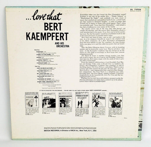 Bert Kaempfert Love That Record 33 RPM LP DL 74986 Decca 1967 2